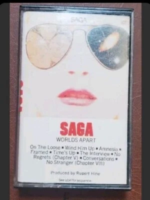 Saga Worlds Apart Cassette Tape 1981 Portraits Records CBS - Image 1 of 2