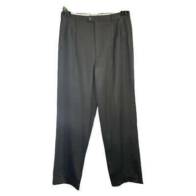Zanella Pleated Pants Big & Tall Green Mens Size 36. - Image 1 of 4