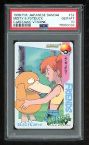 Pokemon Japanese Carddass 1998 062 Misty & Psyduck 62 Card PSA 10 79983698 - Picture 1 of 2