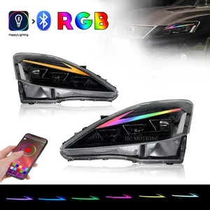 HCmotion RGB LED Headlights For Lexus IS 250 350 ISF 2006-2013 DRL Animation - Picture 1 of 12