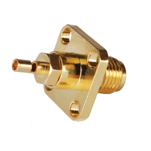 5 Stück RP-SMA Buchse 4 Loch Flansch Lötzinn RG178 1,13 Kabel RF Stecker - Bild 1 von 4