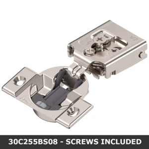 Blum COMPACT CLIP 30C2 105° 1/2" Overlay Soft Close Screw-on Hinge 30C255BS08 - Picture 1 of 4
