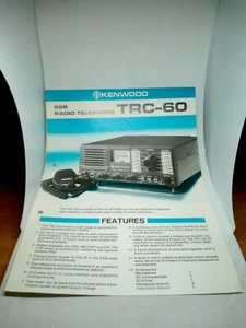 KENWOOD TRC-60 BROCHURE ORIGINALE RADIO HF AMPLIFICATORE - Imagen 1 de 3