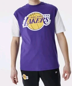 New Era LA Lakers NBA Colour Block Purple Oversized T-Shirt XL Adults - Picture 1 of 7