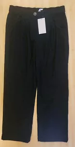 Halara Black Corduroy Casual High Rise Straight Leg Trouser Pants Size M 32495 - Picture 1 of 14