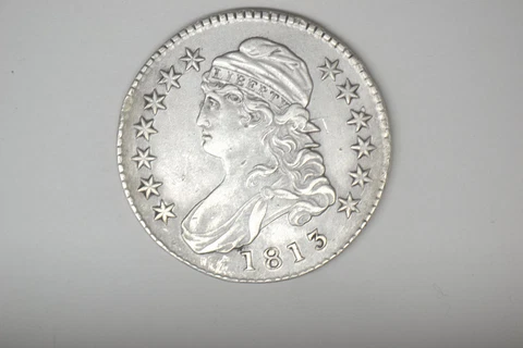 1813 Bust Half Dollar- Cleaned EF+.    Strong details Cover