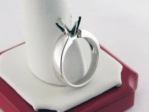 Montaje de anillo de compromiso solitario de 2 quilates de oro blanco sólido de 14 quilates - Imagen 1 de 12
