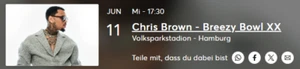 2x Chris Brown Tickets Hamburg 11.06.2025 - Stehplatz - Bild 1 von 1