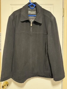 Dockers Black Wool Coat Mens XL - Picture 1 of 6