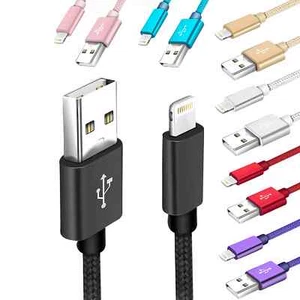 1m Ladekabel Nylon USB-A Farben 8-Pin Kordel für iPhone 14 13 12 11 X XS Pro Max - Bild 1 von 7
