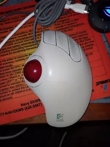 Logitech Trackman Marble PS2 Trackball Mouse M/N: T-CH11. CLEANED AND TESTED - Picture 1 of 2