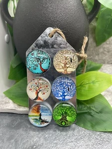6 PC Handmade 1" (25mm) Glass Refrigerator Board Magnet Set New Free Ship 2 - Picture 1 of 2