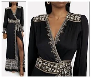 Veronica Beard Damen Blasius Bordüre Wickel Midi Kleid 2 $ 798 Neu mit Etikett - Bild 1 von 14