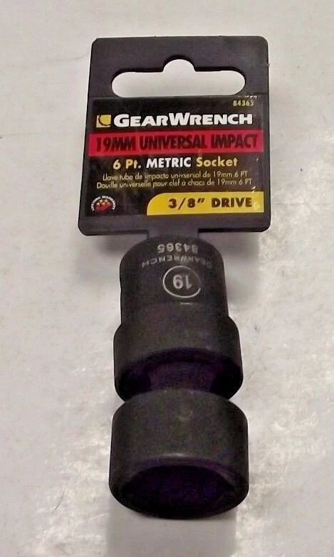 Gearwrench 84365 19mm Universal Impact Socket 3/8" Drive 6pt - Image 1 of 1