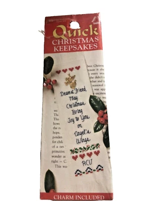 Quick Christmas Keepsakes -   Friend. Bookmark  crossstitch kit angel charm. Joy - Image 1 of 2