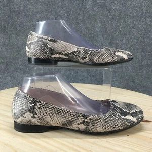 Ecco Shoes Womens 40 Anine Snake Print Slip On Ballet Flats Beige Black Leather - Picture 1 of 16