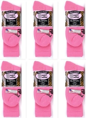 (6) Par de calcetines bota rosas Dan Post certificados vaquera tripulación mujer 7-10 totalmente nuevos Foto 1 de 3
