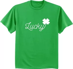 Lucky Shamrock Green T-shirt St Patricks Day Clothing Accessories Graphic Tees - Picture 1 of 3