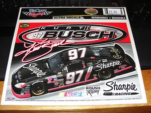 KURT BUSCH #97 SHARPIE NASCAR ULTRA DECAL 6"X5" NEXTEL FORD ROUSH RACING USA - Picture 1 of 1