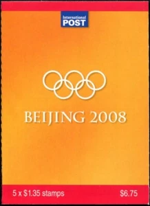 Folleto de 5 estampillas internacionales S/A de los Juegos Olímpicos de Beijing 2008 x 1,35 USD M - Imagen 1 de 2