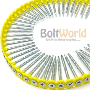SELFDRILL COLLATED DRYWALL METAL STUD PLASTERBOARD SCREWS FINE THREAD ZINC PLATE - Picture 1 of 2