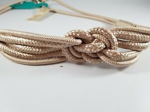 Vintage Rope Knot Braided Belt 80s 29" Macrame Metal Hook Woven Boho Purple