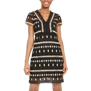$498 NEW Nanette Lepore Mocha Effortless Geo-Lace Sheath Dress 6 - Picture 1 of 4