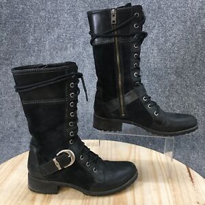 Timberland Boots Womens 8 Earthkeepers Bethel Buckle Mid Combat 20672M Black