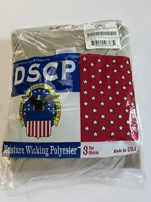3 Pack Tan T-Shirt, Large Moisture Wicking Polyester Army Shirt, Military DSCP - Image 1 of 2