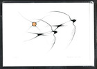 SWALLOWS by Ojibway Woodlands : Benjamin Chee Chee - New 6" x 9" Art Card