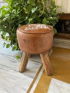Leather Stool Counter Height Kitchen Chairs Leather Armless Barstools - Picture 1 of 14