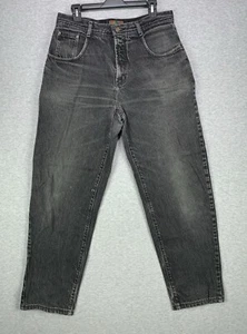 Vintage 80s Structure Jeans Men’s 32x30 Wide Leg Black Sunwashed Denim USA Made - Picture 1 of 12