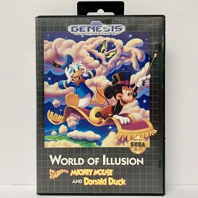 World of Illusion Starring Mickey Mouse Donald Duck Sega Genesis, 1992 Sin manual Foto 1 de 4