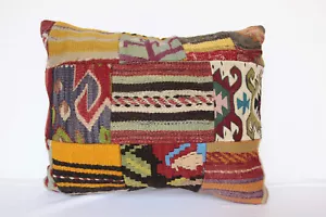 20x16 patchwork kilim pillows,Bohemian pillow,Vintage Kilim pillow,lumbar pillow - Picture 1 of 9