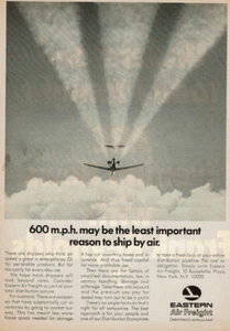 1969 Vintage Print Ad Eastern Air Freight 600 m.p.h. ship by air Airplane Clouds - Picture 1 of 2