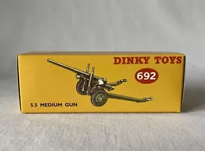 Reproducción DE COLECCIÓN REPRO DINKY TOYS Coche Juguete Militar Caja 5.5 PISTOLA MEDIANA #692 - Imagen 1 de 5