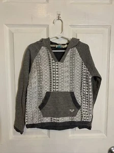 Roxy Teenie grey Hoodie Crochet Pocket California Girl size 6 - Picture 1 of 2