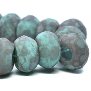 0080, verde Tiffany/gris char/acabado grabado, 6x9 mm, 5 rodillos de agujero grande (Lr4) - Imagen 1 de 1