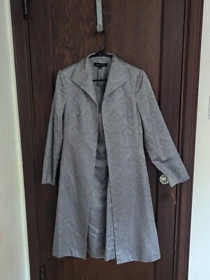 Nuevo con etiquetas Vestido y abrigo de tubo gris vintage de seda Adrianna Talla 6... Foto 1 de 4