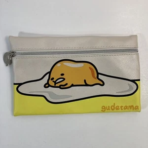 Gudetama Sanrio Lazy Egg Makeup Cosmetics Travel Pouch School Pencil Bag ‘17 NEW - Picture 1 of 14