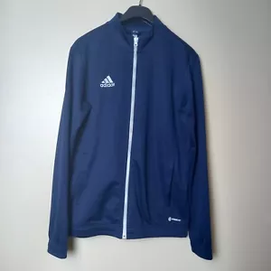 Adidas Trainingsjacke mittelgroßer Reißverschluss marineblaues Oberteil Aeroready dreistreifen weißer Reißverschluss - Bild 1 von 7