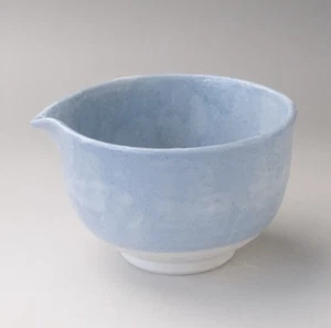 Ciotola giapponese Katakuchi Matcha ceramica Mino ware blu Ao Shino Tataki Giappone - Foto 1 di 5