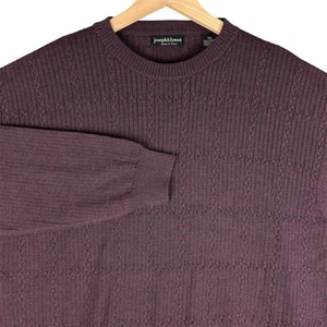 Joseph & Lyman Pullover Herren XL Lila Pflaume 100% Merinowolle Rundhals Italy Strick - Bild 1 von 10