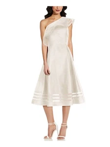 ADRIANNA PAPELL Womens Ivory Midi Party Fit + Flare Dress 4 - Picture 1 of 2