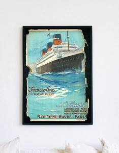 S.S. Paris Vintage Poster: 1916 French Ocean Liner - Picture 1 of 5