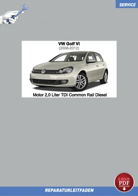 eBook VW Golf 6 (08-12) Reparaturanleitung Motor 2,0 L TDI CR Diesel Gen.2 - Bild 1 von 4