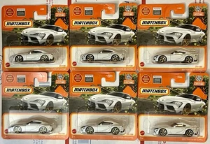 6xMatchbox 2023 Toyota GR Supra White Car Toy Vehicle Mattel Short Card Lot - Picture 1 of 1