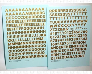 K4 Water Slide Decals Gold 3/8 Inch Bold Gothic Letter Number Alphabet - Picture 1 of 1