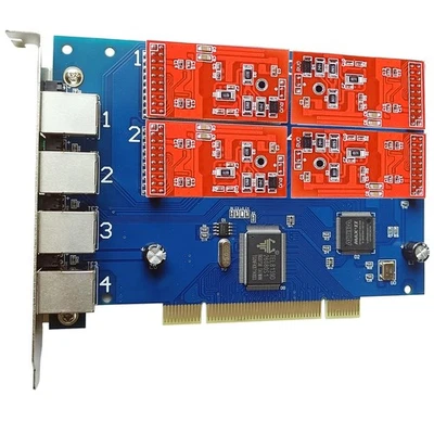 Asterisk Card TDM 410P FXO Dahdi Card TDM410 for FreePBX Issabel TDM400P PCI PBX - Image 1 of 4
