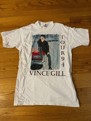 Vince Gill Vintage Tour Tshirt 1994 Light Pink/White Size L - Image 1 of 4
